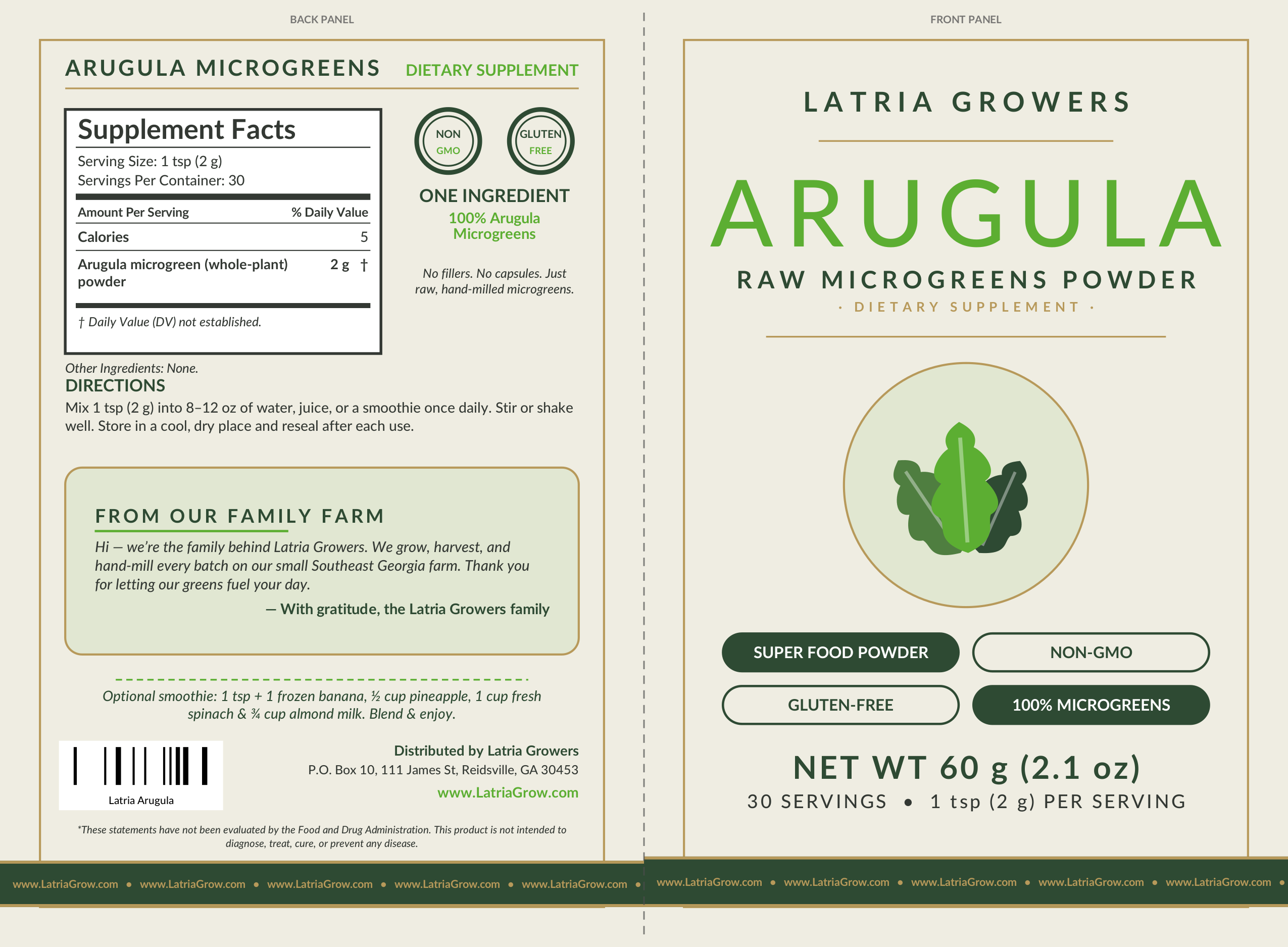 Arugula Raw Microgreens Powder - Image 2